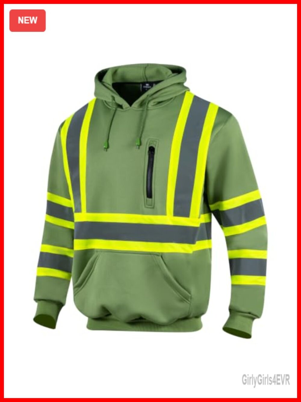 High Visibility Hoodie ANSI Class 3 Reflective Safety Sweatshirt Work